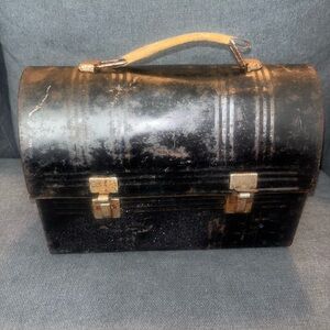 Vintage 1940’s Black Men's Metal Lunchbox